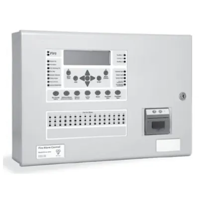 Centrala de incendiu cu 4 bucle Kentec ENSH63004 03 cu 0 LED-uri de zona, montaj aparent, cu cheie de activare