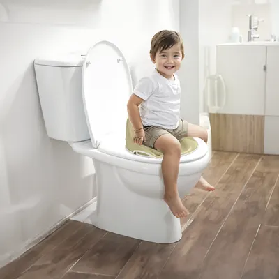 Reductor pentru toaleta anitderapant verde eco, design ergonomic, manere laterale si spatar inalt