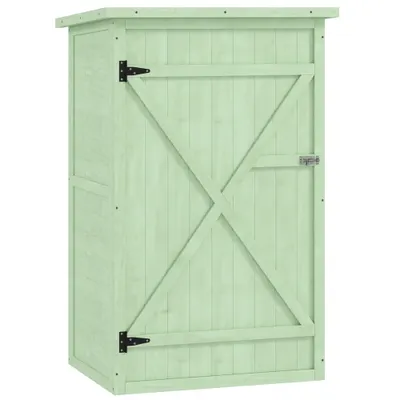 Outsunny Dulap grădină din lemn magazie pentru unelte cu raft ușă încuiabilă placă de bază acoperiș în pantă din asfalt 75 x 56 x 115 cm | Aosom Romania
