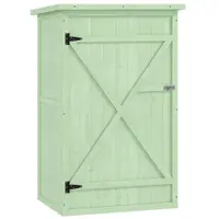 Outsunny Dulap grădină din lemn magazie pentru unelte cu raft ușă încuiabilă placă de bază acoperiș în pantă din asfalt 75 x 56 x 115 cm | Aosom Romania