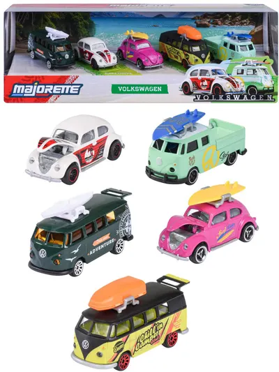 Mașinuțe metalice Majorette - Volkswagen, 5 buc, 1:64