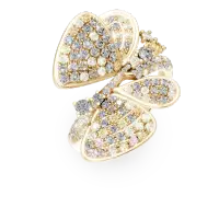 Inel fluture din aur galben cu diamante multicolore de 0.19ct