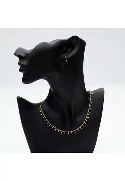 Colier Lola - aliaj metalic placat cu aur 14K - 37x5cm