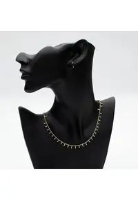 Colier Lola - aliaj metalic placat cu aur 14K - 37x5cm