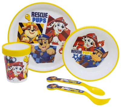 Set de masă cu bază antiderapantă Stor - Premium, Paw Patrol Boy Rescue Pups, 5 piese