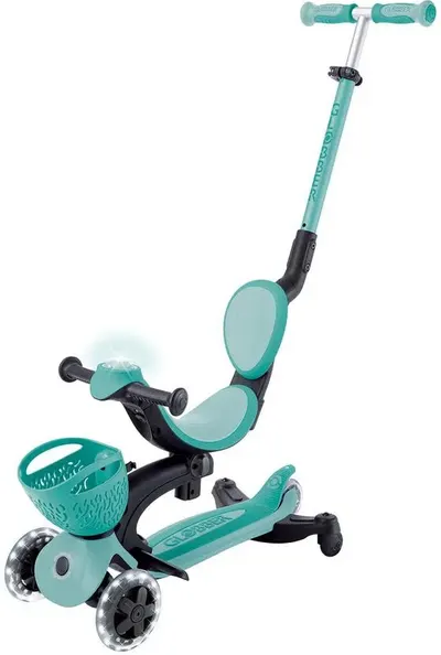 Trotinetă 5 în 1 Globber - Go Up Baby Lights 360°, mentă