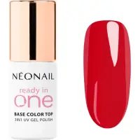 NEONAIL Ready In One 3in1 UV Gel Polish lac de unghii sub forma de gel cu pulbere de diamante culoare 11 One Classic Red 7.2 ml