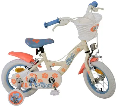 Bicicletă pentru copii cu roți de antrenament E & L cycles - Cu două frâne de mână, Disney Stitch, 12''