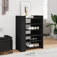 Gossi pantofar, negru, 74,5x37,5x100 cm, lemn prelucrat