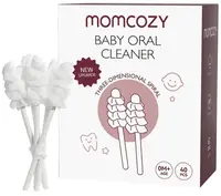 Bețișoare de bumbac pentru limba bebelușilor Momcozy - CW001, de unică folosință, 40 bucăți