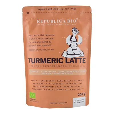 Turmeric Latte pulbere functionala ecologica, 200g, Republica Bio