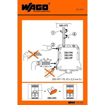 Stickers for operating instructions; for high-current terminal blocks; 285 Series