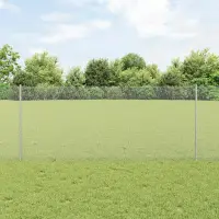 vidaXL Gard hexagonal cu stâlp 25 x 1 m Oțel Galvanizat Argintiu Plasă