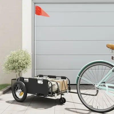 Gossi remorca de bicicleta, negru, textil oxford si fier