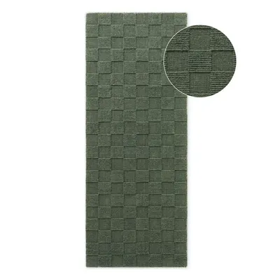 Covor tip traversă verde închis țesut manual din lână 80x200 cm Scala – Villeroy&Boch