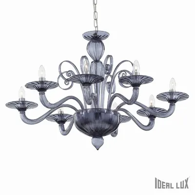 candelabru Armani, 8 becuri, dulie E14, D:920 mm, H:850/1300 mm, Gri