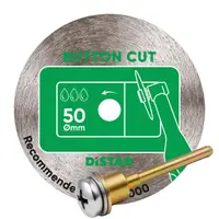 Disc diamantat ButtonCut ultra-subtire pt. mini-polizoare, pt. portelan, 50x0,8x5,8 (mm) cu ax prindere 3.2-3.0F, Super Premium - DiStar-11120159106