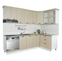 Set bucatarie SQUARE COLT 240x140 cm, 9 corpuri, blat termorezistent, fronturi MDF, fag