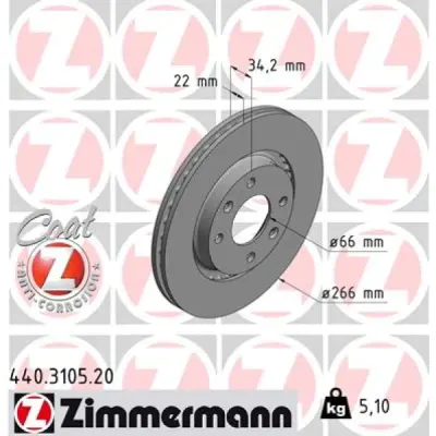 Disc frana ZIMMERMANN 440.3105.20