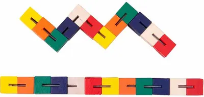 Jucarie din lemn Bigjigs - Sarpe din blocuri colorate