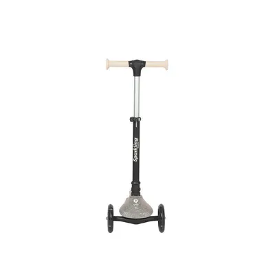 Trotineta pliabila pentru copii Qplay Sparkling Roz, roti luminoase cu led, platforma antiderapanta, ghidon cu inaltime reglabila, greutate admisa 50 kg