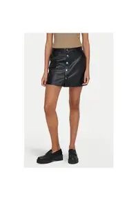 Fusta dama - 304518638 - Piele ecologica - Negru - Negru