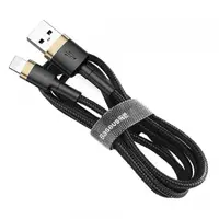 Cablu Date si Incarcare USB-A - Lightning Baseus Cafule, 18W, 1m, Auriu CALKLF-BV1