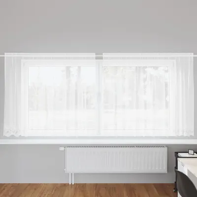 vidaXL Cortină din Dantelă Alb 300 x 140 cm Poliester