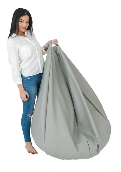 Fotoliu mediu nirvana grande bordo piele eco umplut cu perle polistiren beanbag marca Pufrelax