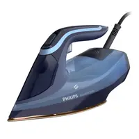 Fier de calcat Philips DST8020/20 Seria 8000, 3000 W, talpa Steamglide Elite Rosecopper, OptimalTemp, Abur 55 g/min, Jet abur 240 g, rezervor 300 ml, Detartrare Quick Calc Release, Oprire automata, Albastru