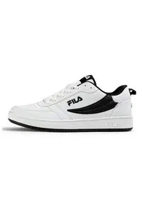 Pantofi sport de piele ecologica cu detalii perforate Rega - Negru/Negru stins/Alb optic