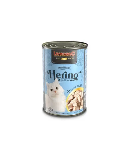 LEONARDO conserve hrana umeda pisica, hering 6x400 g