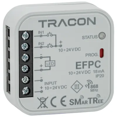 Controler LED, radio, in doza de aparataj, 1 canal 10-14 VDC, 2x5 A, 868.32 MHz