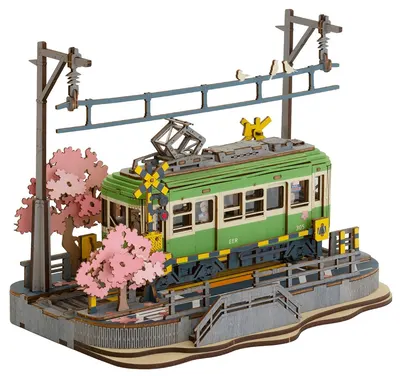 Puzzle 3D din lemn Robo Time din 223 piese - Excursie la florile de cireș
