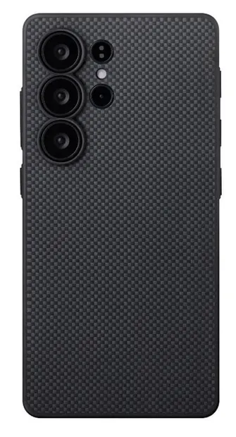 Husă Pitaka - PIN Button, Galaxy S25 Ultra, Black/Grey