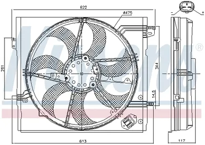 Ventilator radiator (cu carcasa) potrivit NISSAN QASHQAI II; RENAULT KADJAR 1.2-1.6D 11.13