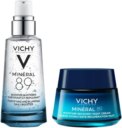 Vichy Minéral 89 Set - Cremă de față de noapte și gel-booster, 2 х 50 ml