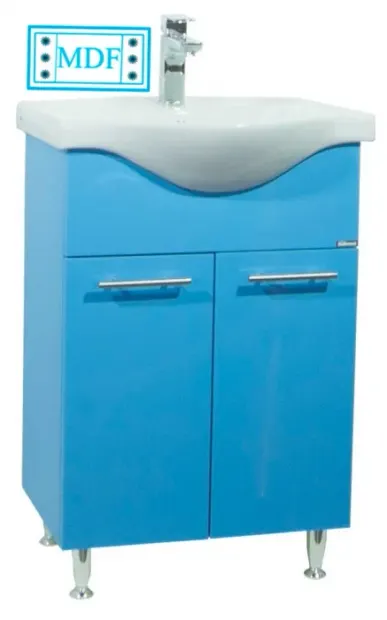 Set Baza front MDF si Lavoar seria 153, 55 cm, bleu