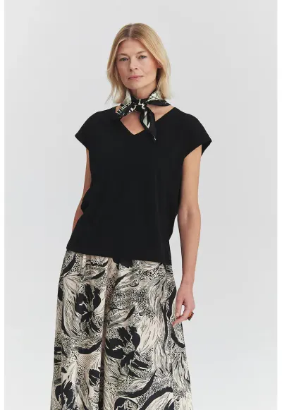 Bluza lejera din amestec de modal Frama - Negru