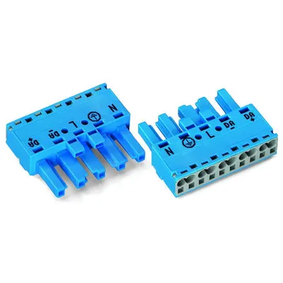 Socket; 5-pole; Cod. I; 4,00 mm²; blue
