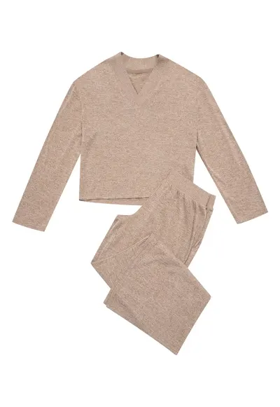 Pijamale de dama tricot bej
