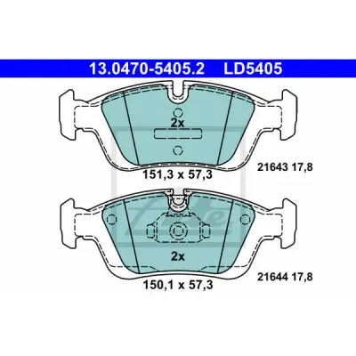 Set placute frana, frana disc ATE 13.0470-5405.2