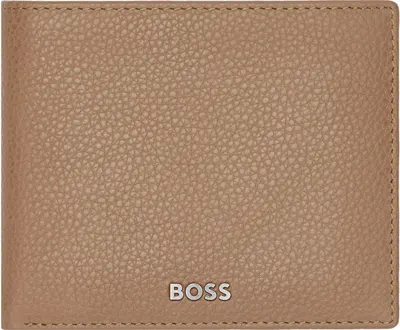 Portofel pentru bărbați Hugo Boss Classic Grained – cu compartiment pentru monede, maro deschis
