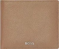 Portofel pentru bărbați Hugo Boss Classic Grained – cu compartiment pentru monede, maro deschis