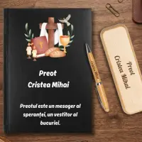 Cadou pentru Preot- Agenda personalizata + set scris