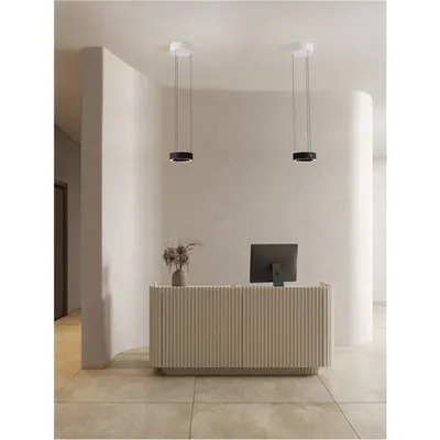 Lampa suspendata AFI Dimabil cu Senzor Nisipiu Negru Aluminiu & Otel LED 24 Wat 220-240 Volt 1712Lm 3000K IP20 Deschis sus & jos