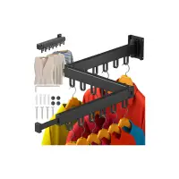 Uscator de rufe pliabil, pentru 18 umerase, extensibil 103-127 cm, montare pe perete