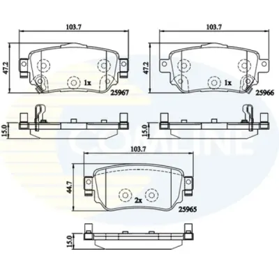 Set placute frana, frana disc COMLINE CBP32277