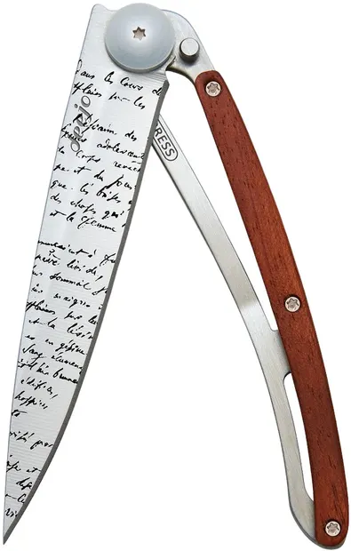 Cuțit de buzunar Deejo Coral Wood - Manuscript, 37 g
