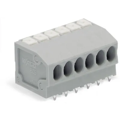 PCB terminal block; push-button; 1.5 mm²; Pin spacing 3.5 mm; 2-pole; Push-in CAGE CLAMP®; 1,50 mm²; gray